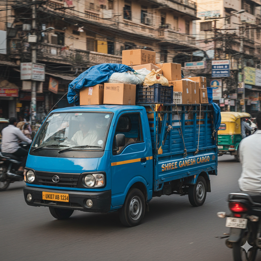 Small goods transport truck in India
